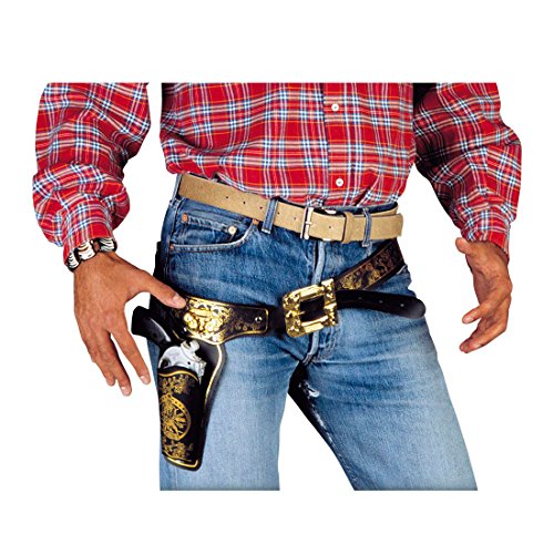 NET TOYS Cowboy Pistolenhalter Pistolengürtel Halfter Pistolen Gürtel Pistolenholster Kostüm Accessoires Fasnet Fasnacht Deluxe von NET TOYS