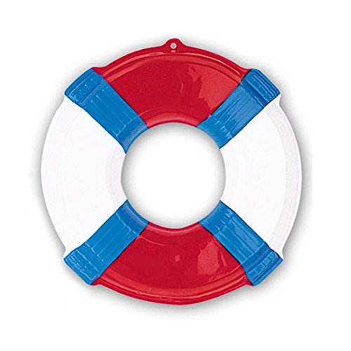 NET TOYS Deko Rettungsring Wanddeko 3D Rettungsreifen rot Maritime Hängedeko Wurfring Dekohänger Seefahrt Schwimmring Baywatch Wurfreifen Poolparty Dekoration Schwimmreifen von NET TOYS