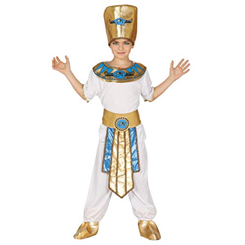 NET TOYS Edles Pharao-Kostüm für Kinder - Weiß 10-12 Jahre, 142-148 cm - Majestätisches Kinder-Outfit ägyptischer König - Perfekt angezogen für Fasching & Karneval von NET TOYS