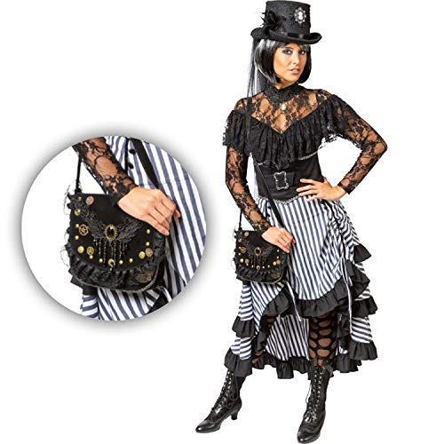 NET TOYS Elegante Steampunk-Handtasche für Frauen - Schwarz - Edles Damen-Accessoires Retro-futurismus - EIN Blickfang für Kostümfest & Karneval von NET TOYS