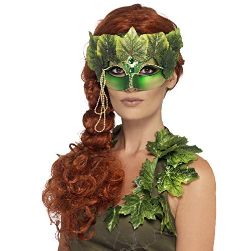 NET TOYS Elegante Waldfee-Maske für Erwachsene - Grün - Aufregendes Damen-Kostüm-Zubehör Augenmaske mit Blättern - EIN Highlight für Karneval & Maskenball von NET TOYS