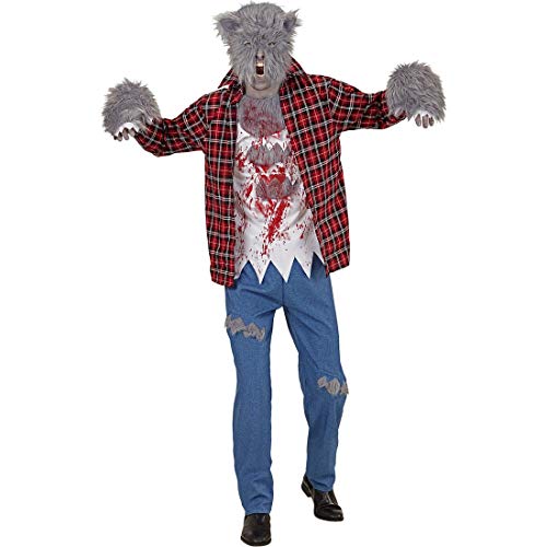 NET TOYS Furchterregendes Wolf-Kostüm mit Maske & Pranken - L (52) - Gruseliges Männer-Verkleidung Monster Wilde Bestie - EIN Blickfang für Halloween & Horror-Party von NET TOYS