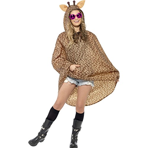 NET TOYS Giraffen Party Poncho Tier Regenponcho Partyponcho Tierkostüm Regencape Kostüm Zubehör von NET TOYS