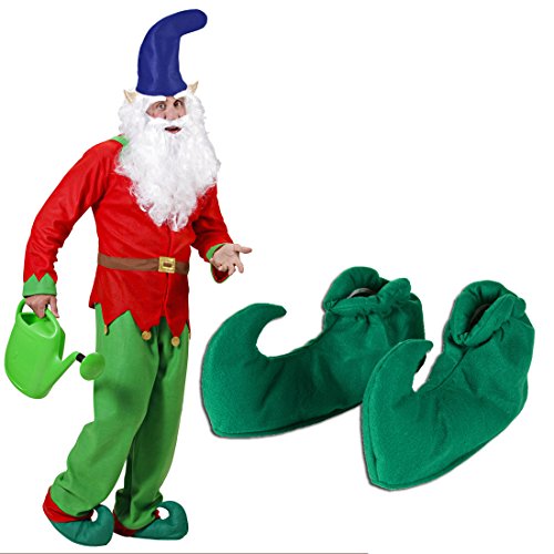 NET TOYS Grüne Zwergenschuhe Elfen Schuhe Märchen Elfenschuhe Zwergen Schuhüberzieher Fantasy Feenschuhe Weihnachten Wichtelschuhe Karnevalskostüme Zubehör von NET TOYS