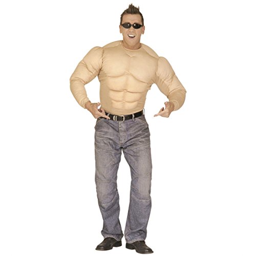 NET TOYS Herren Muskel Kostüm Bodybuilder Muskelshirt Kostüme Muskelkostüm Muskelshirt Muskelprotz Gr L 50/52 von NET TOYS