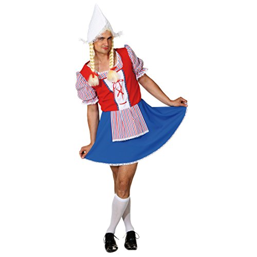 NET TOYS Holländerin Kostüm Herren Männerballett Frau Antje S 46/48 Frauenkostüm für Männer Männerkostüm Niederlande lustiges JGA Outfit Mann Junggesellenabschied Kostüm Herren von NET TOYS