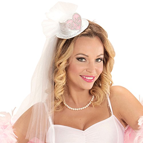 NET TOYS JGA Hut mit Brautschleier Hochzeitsschleier Braut Kopfschmuck Junggesellinnenabschied Minihut Bride to Be von NET TOYS