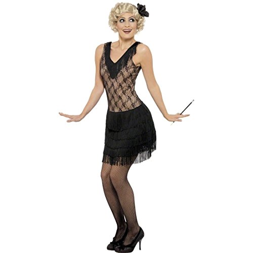 NET TOYS Jazz Charleston Kostüm Charlestonkleid schwarz M 40/42 20er Jahre Jazzkostüm Tänzerin Flapper Kostüm Charleston Kleid von NET TOYS