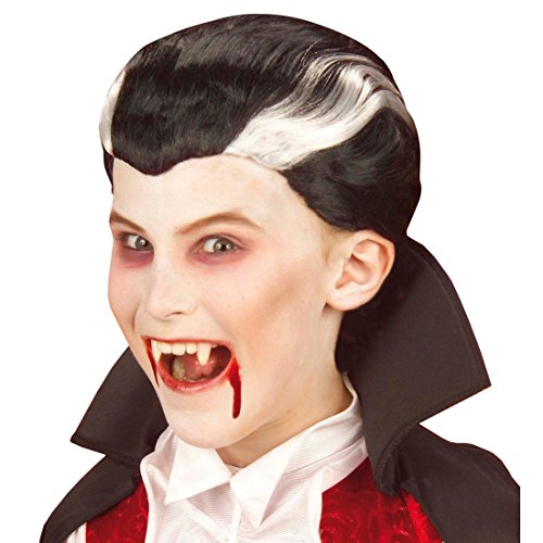 NET TOYS Kinder Perücke Dracula Halloween Vampir Perücken Vampirperücke Halloweenperücke Vampire Fasnet Fasnacht Draculaperücke Kostüm Zubehör von NET TOYS