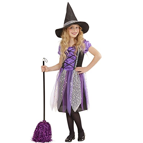 NET TOYS Kinderkostüm Hexe Hexenkleid Mädchen M 140 cm Hexenkostüm Kind Halloween Outfit Zauberin Märchenkostüm Fasching Walpurgisnacht Verkleidung von NET TOYS