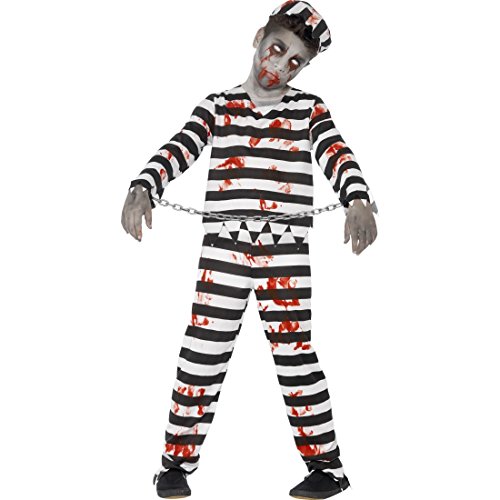 NET TOYS Kinderkostüm Sträfling Zombiekostüm Kind M, 7-9 Jahre, 130-143 cm Sträflingskostüm Halloween Horror Zombie Kostüm Gefangener von NET TOYS