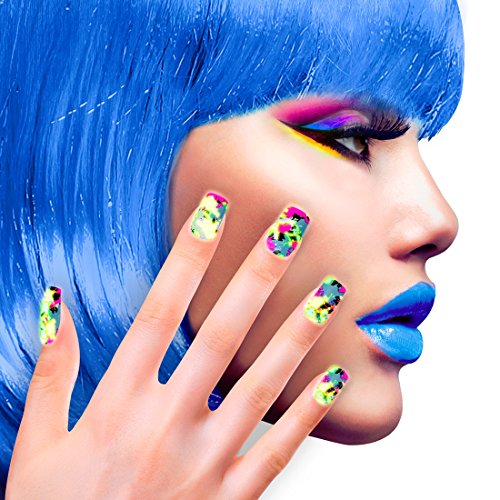 NET TOYS Künstliche Fingernägel 80er Jahre Look Selbstklebende Neon Kunstnägel Bunte Nägel zum Aufkleben Falsche Nägel Party Disco NET TOYS Künstliche Fingernägel 80er Jahre Look Selbstklebende Neon Kunstnägel Bunte Nägel zum Aufkleben Falsche Nägel Party Disco von NET TOYS