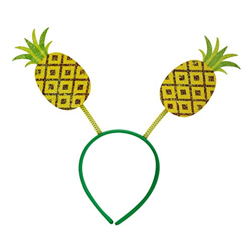 NET TOYS Lustiger Haarreif für Erwachsene Happy Ananas - Gelb-Grün - Witziger Damen-Haarschmuck Tropisches Früchtchen - Genau richtig für Karneval & Beachparty von NET TOYS