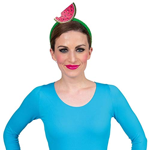 NET TOYS Lustiger Haarreifen mit Melone - Grün-Rot - Außergewöhnlicher Damen-Kopfschmuck Tiara mit Exotischer Frucht - EIN Blickfang für Sommerfest & Karneval von NET TOYS