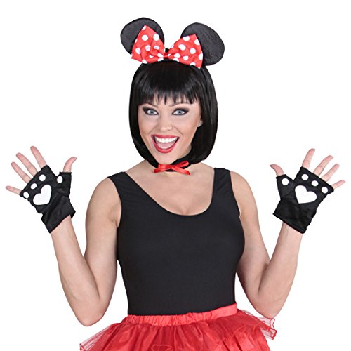 NET TOYS Mauskostüm Set Maus Kostüm 3 TLG Mini Mouse Kostümset Tierkostüm Mäuschen Mottoparty Damen Verkleidungsset Karnevalskostüme von NET TOYS