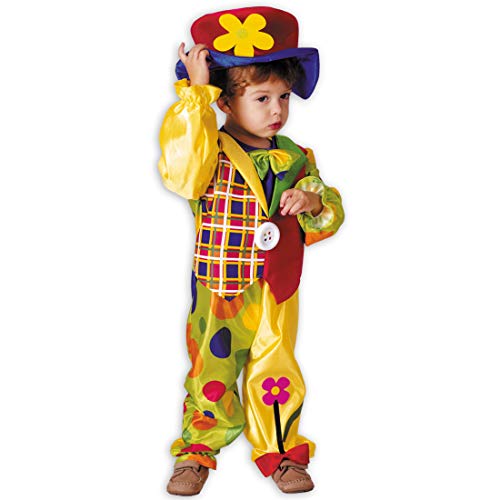 NET TOYS Niedliches Clown-Kostüm für Kinder, Größe 3-4 Jahre, 99-104 cm, Jungen Verkleidung Zirkuskostüm Kinderfasching & Kostümfest von NET TOYS