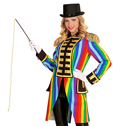 NET TOYS Nobler Regenbogen-Frack Dompteurin für Damen - Blau S (34/36) - Extravagante Frauen-Verkleidung Zirkus-Direktorin - EIN Blickfang für Karneval & Fastnacht von NET TOYS