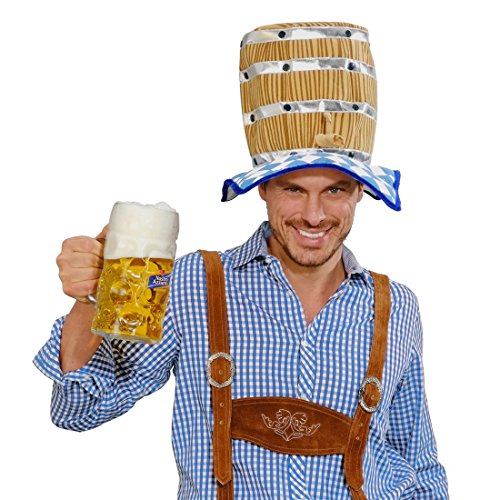 NET TOYS Oktoberfest Hut Bierhut Bierfass Spaßhut Bier Bayernhut Seppl Partyhut Wiesn Kopfbedeckung von NET TOYS