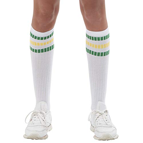 NET TOYS Originelle 80er Jahre Tennissocken - 38-43 - Sportliches Herren-Accessoire Lange Socken zum Sportler Kostüm - Perfekt geeignet für Kostümfest & Mottoparty von NET TOYS