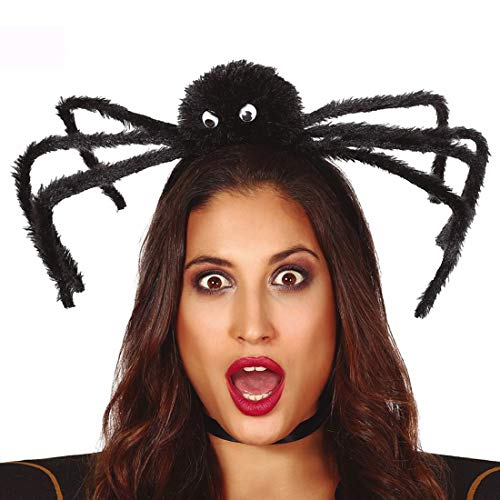 NET TOYS Origineller Haarreif Hexe mit Riesen-Spinne - Schwarz - Gruseliger Damen-Kopfschmuck Tarantula Tiara als Haarschmuck - Bestens geeignet für Halloween & Horror-Party von NET TOYS