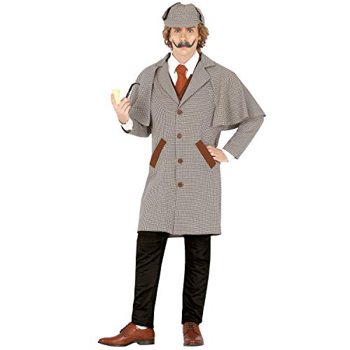 NET TOYS Originelles Sherlock Holmes Kostüm für Erwachsene - Grau L (52/54) - Authentische Herren-Verkleidung Agent Outfit Schnüffler - Perfekt angezogen für Mottoparty & Kostümfest von NET TOYS