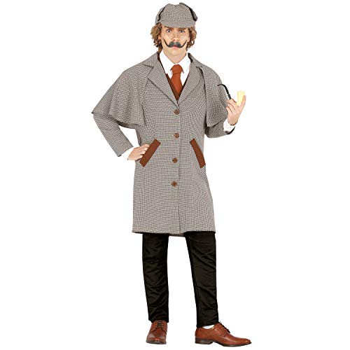 NET TOYS Originelles Sherlock Holmes Kostüm für Erwachsene - Grau M (48/50) - Authentische Herren-Verkleidung Agent Outfit Schnüffler - Perfekt angezogen für Mottoparty & Kostümfest von NET TOYS