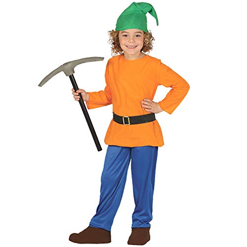 NET TOYS Originelles Zwergen-Kostüm für Kinder - Orange-Blau 10-12 Jahre, 142-148 cm - Hübsche Kinder-Verkleidung Gnom Kinderkostüm Kobold - EIN Highlight für Fasching & Karneval von NET TOYS