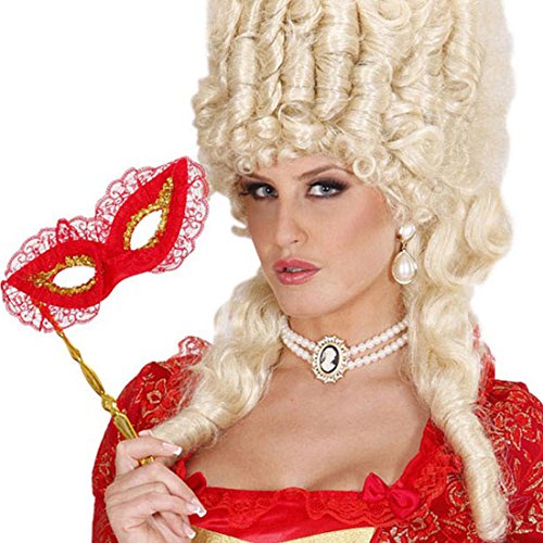 NET TOYS Perlenkette mit Brosche Cameo Kette Barock Halskette Rokoko Halsschmuck Königin Schmuck Historische Mottoparty Accessoires Karnevalskostüme Zubehör Damen von NET TOYS