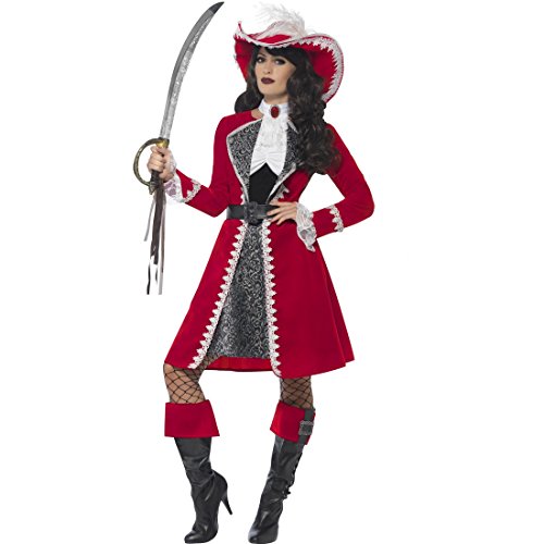 NET TOYS Piratin Kostüm Deluxe Piratenkostüm Damen S (34/36) Musketier Damenkostüm Piratenbraut Faschingskostüm von NET TOYS