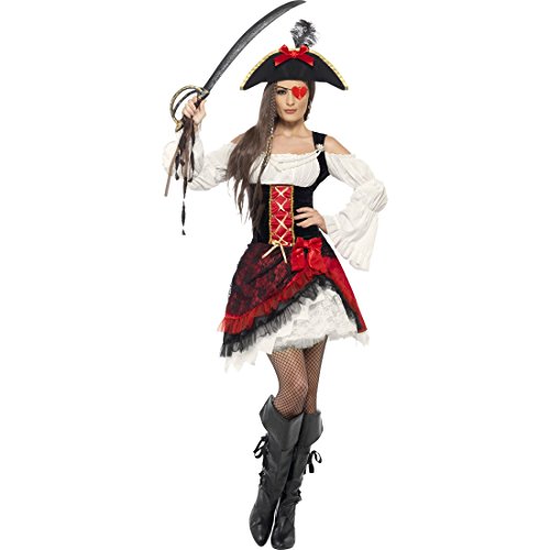 NET TOYS Piratin Kostüm Piratenkostüm Damen M 40/42 Piratinnenkostüm Piratenkleid Piratinkostüm Barock Kleid von NET TOYS