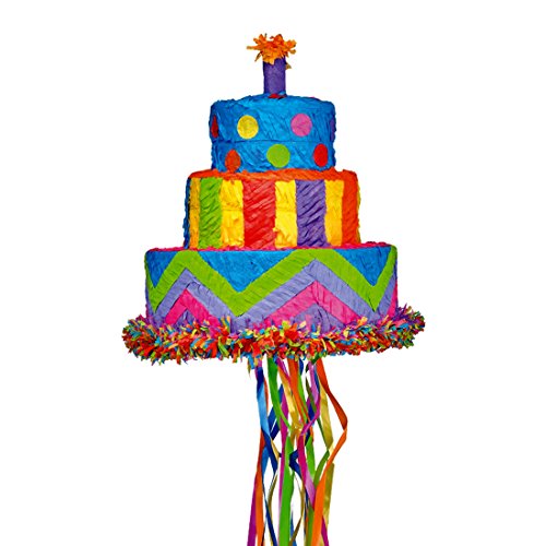 NET TOYS Pull Pinata Kuchen Zugpinata Torte Ziehpinata Geburtstagskuchen Kinderspiel Geburtstag von NET TOYS