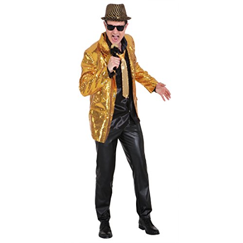 NET TOYS Show Jacket Gold Paillettenjacke Glitzer Jacke Pailletten Showtime Showmaster Glitzerjacke Showjacket Glitzerjacke L 52/54 von NET TOYS