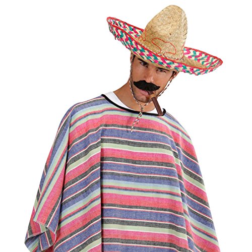 NET TOYS Sombrero Hut Salvatore Strohhut 52 cm Mexikanische Kopfbedeckung Sommerhut Sombrerohut Mexikaner Hut Mexiko von NET TOYS