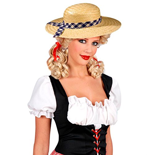 NET TOYS Strohhut für Damen Sommerhut Bacardi Party Stroh Hut Sommer Partyhut Damenhut Fasching Karneval von NET TOYS