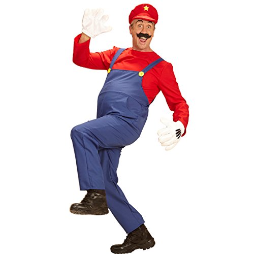 NET TOYS Super Mario Kostüm Faschingskostüm Klempner S (48) Ganzkörperkostüm Super Mario Brothers Superhelden Herrenkostüm von NET TOYS