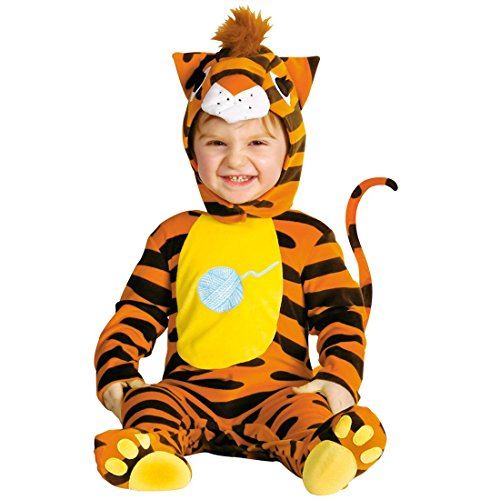 NET TOYS Tiger Babykostüm Baby Tigerkostüm Katzenkostüm Raubkatze Kostüm Raubtier Strampler Tierkostüm Jumpsuit Verkleidung Outfit Karneval von NET TOYS