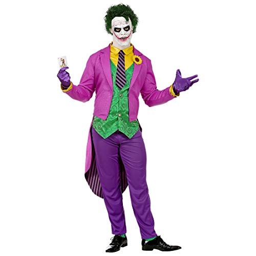 NET TOYS Tolles Joker-Kostüm für Männer | Violett-Grün in Größe M (50) | Extravagantes Herren-Outfit Bösewicht | Perfekt geeignet für Halloween & Fastnacht von NET TOYS