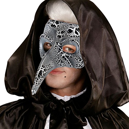 NET TOYS Venezianische Schnabelmaske Pestmaske Phantom Crackle-Optik Rabenmaske Augenmaske Pestdoktor Maske von NET TOYS