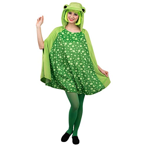 NET TOYS Witziges Frosch-Cape aus Plüsch für Erwachsene - Grün - Originelles Damen-Kostüm Froschkönigin als Überwurf - Wie geschaffen für Kostümfest & Mottoparty von NET TOYS