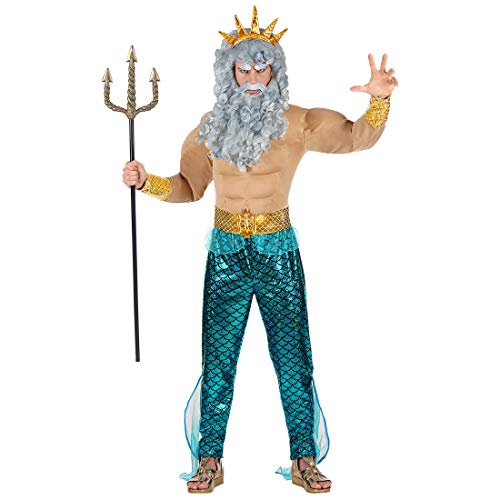 NET TOYS Witziges Neptun-Kostüm für Herren | Größe XL (54) | Originelle Männer-Verkleidung Poseidon geeignet für Mottoparty & Fasching von NET TOYS