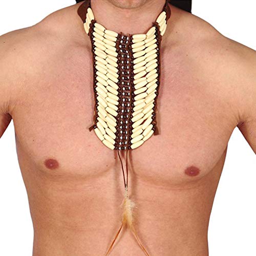 NET TOYS Wunderschöner Indianerschmuck für Erwachsene - Braun - Authentisches Herren-Kostüm-Zubehör Indianer Brustplatte Apache - Genau richtig für Fasching & Karneval von NET TOYS