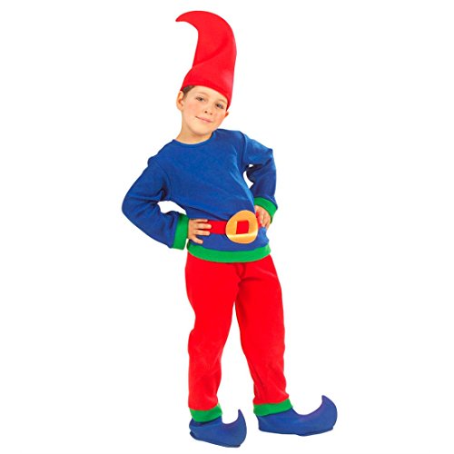 NET TOYS Zwerg Kostüm Wichtel Kinderkostüm 116 cm blau-rot Gnom Faschingskostüm Zwergenkostüm Kobold Märchenkostüm Wicht Karnevalskostüm von NET TOYS