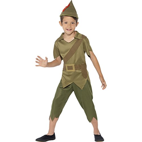 Peter Pan Kinderkostüm Robin Hood Kostüm M 7-9 Jahre 128-140 cm Mittelalter Räuber Märchenkostüm Waldläufer Mittelalterkostüm Jäger Räuberkostüm Bogenschütze Dieb Faschingskostüm Karnevalskostüme Jungen von NET TOYS