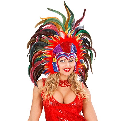 NET TOYS Samba Feder Kopfschmuck Brasilien Federschmuck Federkopfschmuck Schmuck Karnevalsschmuck Kopf von NET TOYS