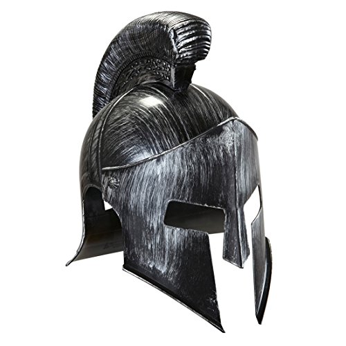 NET TOYS Sparta 300 Helm Kriegerhelm grau Achilles Römerhelm Antike Trojahelm Spartanerhelm Kopfbedeckung Soldat von NET TOYS