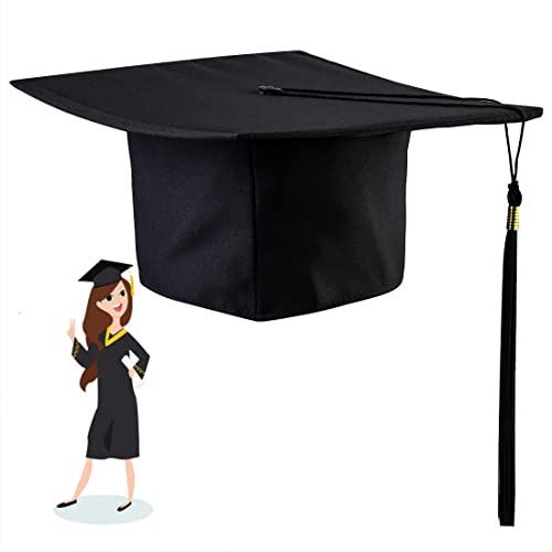 NETUME Bachelor Hut Doktorhut, Verstellbar Schwarz Graduation Cap Abschluss Hut Hochschule Abitur Absolventenhut mit Tassel, Absolventenkappe Studentenhut Idea Bachelor Geschenk für Abschlussfeier von NETUME