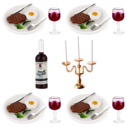 NETUME Miniatur Puppenhaus Zubehör Mini Food Set, Wichtel Zubehör Puppenhaus Geschirr, Miniatur Essen Trinken Modell für Puppenhaus Küche, Mini Deko DIY NETUME Miniatur Puppenhaus Zubehör Mini Food Set, Wichtel Zubehör Puppenhaus Geschirr, Miniatur Essen Trinken Modell für Puppenhaus Küche, Mini Deko DIY von NETUME