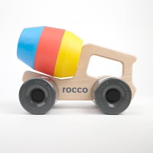 Neue Freunde® Betonmischer Rocco - inklusive 3 bunten stapelbaren Sandförmchen - Perfekt für den Strand oder Sandkasten - Ideal für Kinder ab 1 Jahr - Hochwertige Qualität von NEUE FREUNDE inventing & producing schnickschnack