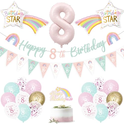 Geburtstagsdeko Mädchen 8 jahre, Set Enthält 40 Zoll Luftballon 8, Luftballon 8 für 8 Geburtstag Mädchen, Kindergeburtstag Deko, 8 jahre Geburtstag deko Geburtstagsdeko Mädchen 8 jahre, Set Enthält 40 Zoll Luftballon 8, Luftballon 8 für 8 Geburtstag Mädchen, Kindergeburtstag Deko, 8 jahre Geburtstag deko von NEUFOOD