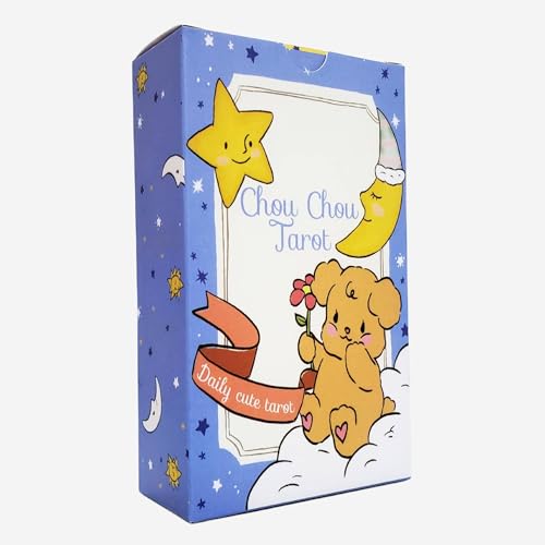 NEUJD 12 * 7 cm süße Hunde Tarot Deck 78 Stück Chou Chou Tarotkarten mit Leitfaden für Anfänger Kawaii Chou Chou Tarot von NEUJD